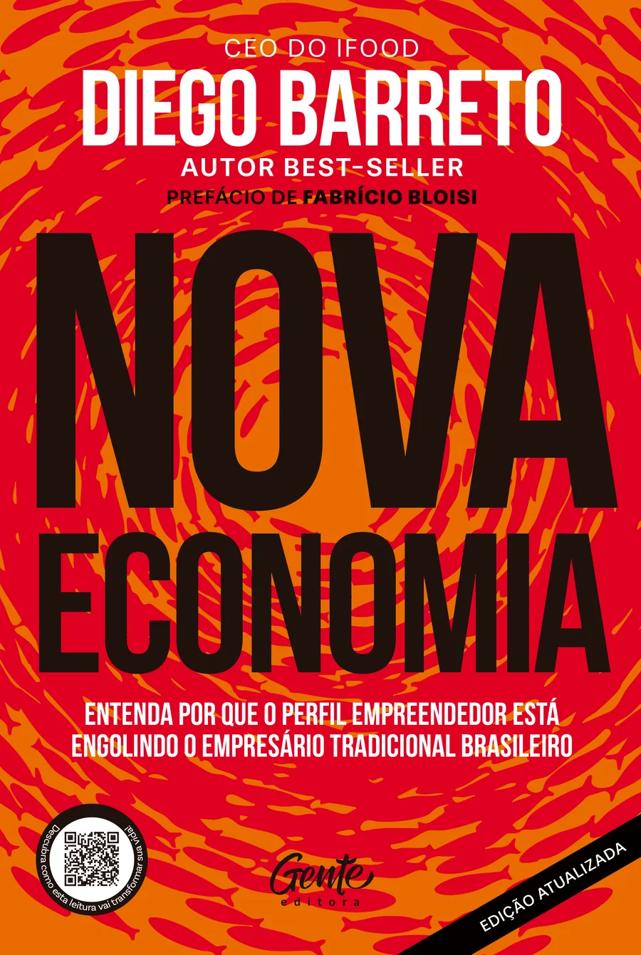 Capa de A Nova Economia, Edição Atualizada, com QR code de conteúdo exclusivo